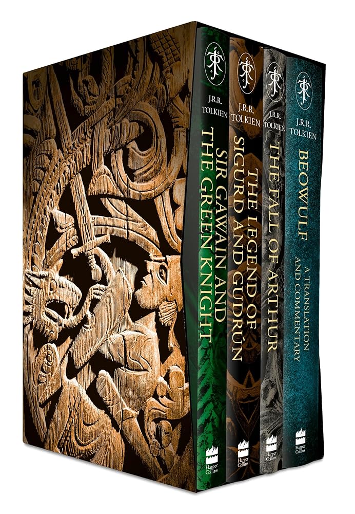 Myths & Legend (Boxed Set): Sir Gawain and the Green Knight, The Legend of Sigurd and Gudrún, The Fall of Arthur & Beowulf: A Translation and Commentary cover image
